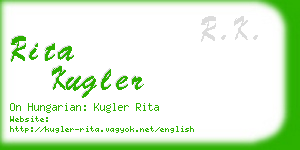 rita kugler business card